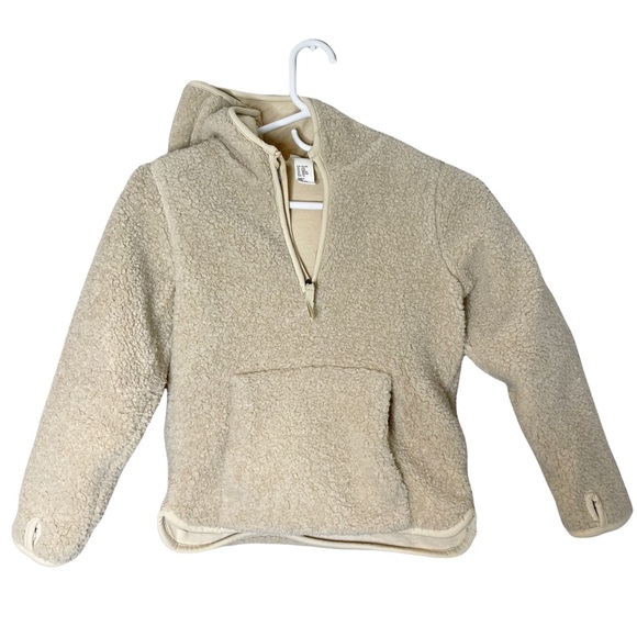 H&M Other - H&M Girls Sherpa Fleece Hooded 1/4 Zip Pullover Jacket